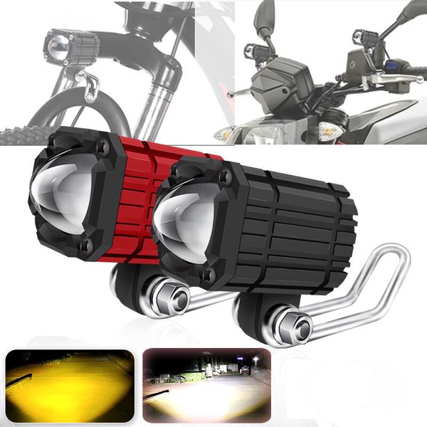 Motocicleta Spotlights auxiliares LED Flowling Luces antiniebla para vehículos Offroad Scooter de lámpara de bicicleta Batería modificada Vehículo eléctrico Equipado