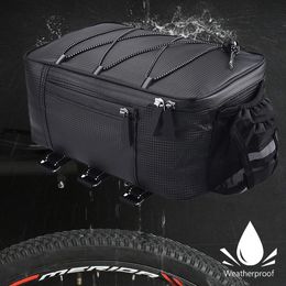 Motocicleta Rack Bykcle Bag Tunk Trunk PU Cuero impermeable 8L Almolpe de almacenamiento MTB Bicete de hombro para bicicleta 240418