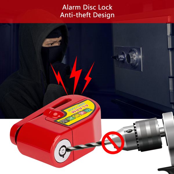 Motorcycle Bike Alarm verrouillage sonore Lock de frein à disque de moto 110 dB Alarme de sécurité Protection de verrouillage du vélo imperméable + corde de rappel