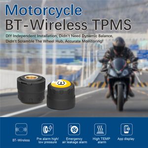 Moto Bluetooth 4.0 TPMS surveillance de la pression des pneus Outils de diagnostic alarme faible consommation d'énergie Smartphone Android / IOS