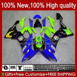 Motorfiets Lichaam voor Kawasaki Ninja ZX 10R ZX10 10 R 1000 CC ZX10R Blue Shark 08 09 10 Carrosserie 56NO.194 ZX1000 C 1000CC ZX-10R 2008 2009 2010 ZX1000C 2008-2010 Kuip