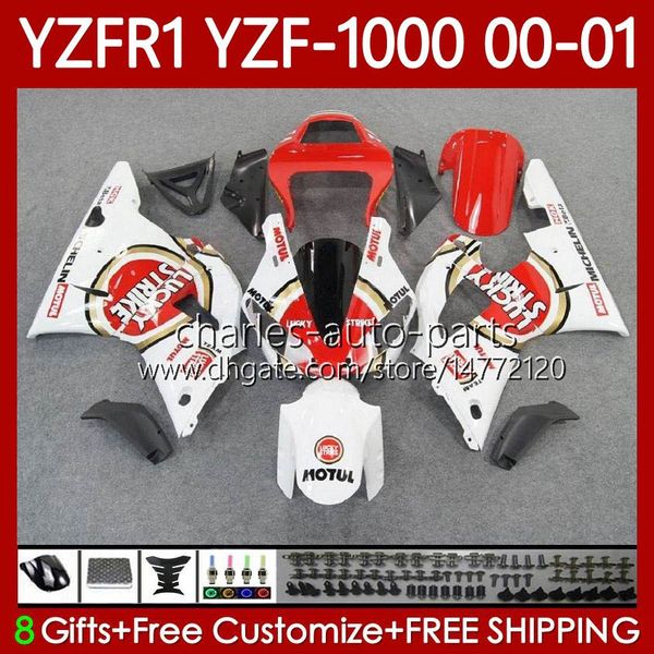 Cuerpo de la motocicleta para YAMAHA YZF-1000 YZF R 1 1000 CC YZF-R1 00-03 Bodywork 83NO.24 YZF Lucky Strike R1 1000CC YZFR1 00 01 02 03 YZF1000 2000 2001 2002 2003 Kit de cares de OEM