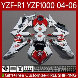 Cuerpo de la motocicleta para YAMAHA YZF-R1 YZF-1000 YZF R 1 1000 CC 2004-2006 Bodywork 89NO.50 YZF R1 1000CC YZFR1 04 05 06 YZF1000 2004 2005 2006 Fapers de OEM Lucky Red Kit