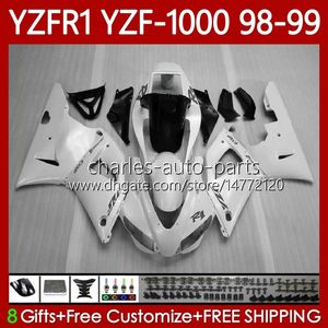 Motorfiets Lichaam voor Yamaha YZF-R1 YZF-1000 YZF R 1 1000 cc 98-01 Carrosserie 82NO.42 YZF Pearl White R1 1000cc YZFR1 98 99 00 01 YZF1000 1998 1999 2000 2001 OEM FACEERS KIT