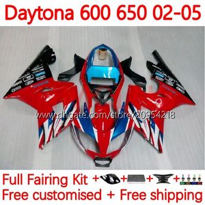 Carrosseries de moto pour Daytona600 Daytona650 02-05 Carrosserie 148No.7 Capot Daytona 650 600 CC 02 03 04 05 Daytona 600 2002 2003 2004 2005 Kit de carénage ABS stock rouge