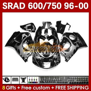 Bodys de motocicletas para Suzuki SRAD GSXR600 GSXR750 1996 1997 1998 1998 1999 2000 168NO.135 GSX-R750 GSXR-600 96-00 GSXR 750 600 CC 600CC 750CC 96 97 98 99 00 Ponidas de silverización de carga de carcasa de carenada Caída de carenada.