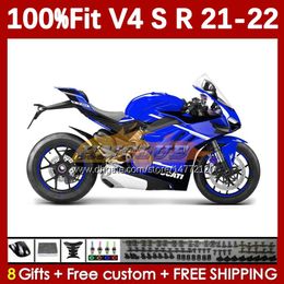 Motorfiets carrosserie voor Ducati Street Fighter Panigale V4S V4R V 4 V4 S R 21 22 2021 2022 Body 167no.81 Factory Blue V-4S V4-R V-4R V4-S 2018-2022 Spuitgietbeurten