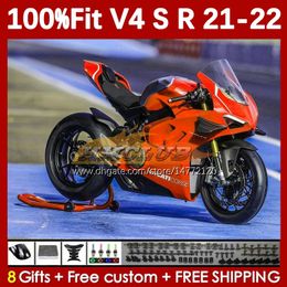 Carrocería de motocicleta para el luchador de la calle Ducati Panigale V4S V4R V 4 V4 S R 22 22 2021 2022 Cuerpo 167NO.76 V-4S V4-R V-4R V4-S 2018-2022 ARTES DE MOLDING DE AYUDA Naranja