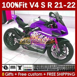 Motorfiets carrosserie voor Ducati Street Fighter Panigale V4S V4R V 4 V4 S R 21 22 2021 2022 Body 167no.91 V-4S V4-R V-4R V4-S 2018-2022 Spuitmolten Black Purple