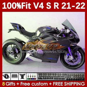 Motorcycle Bodywork pour Ducati Street Fighter Panigale V4S V4R V 4 V4 S R 21 22 2021 2022 Body 167NO.105 V-4S V4-R V-4R V4-S 2018-2022 Moulage d'injection Fairings Black Black