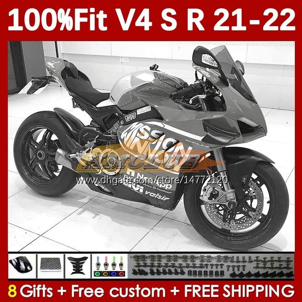 Carrosserie de moto pour DUCATI Street Fighter Panigale V4S V4R V 4 V4 S R 21 22 2021 2022 Corps 167No.95 V-4S V4-R V-4R V4-S 2018-2022 Carénages de moulage par injection stock gris