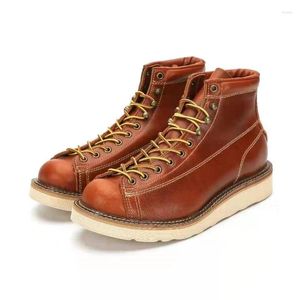 Motorcycle Boot Men Vérihes Boots Leather Mens Hiver Vintage Style Chaussures E50 223 S