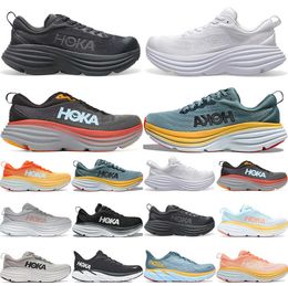 Botas de moto Zapatillas de correr al aire libre para hombres, mujeres, movimiento hoka bondi Triple White black Harbor Mist Summer Song Blue Lunar Rock runner mens sports 2023