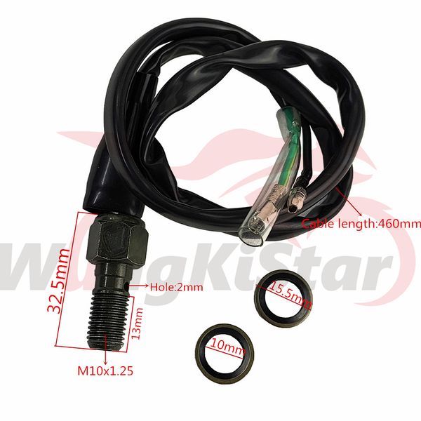 Interruptor de freno de motocicleta Interruptores de luz de presión de freno hidráulico trasero Perno hueco Perno banjo M10x1.25 para moto de cross Go Kart Buggy Scooter Pit Dirt Bikes