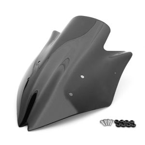 Parabrezza ABS per parabrezza a doppia bolla nero trasparente per moto per Kawasaki Z1000 2007-2008