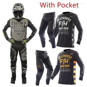 Motorkleding 2024FXR Motorfietspak Motorfiets Off-road apparatuur Off-road sweatshirt met zakken Dirtfiets en broek racenhelm Beschermende uitrusting