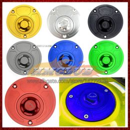 Couvercle de bouchons de réservoir de carburant de bouchon de gaz sans clé CNC de moto pour KAWASAKI NINJA ZX 14R 14 ZX-14R ZX14R 2006 2007 2008 2009 2010 2011 couvercles de remplissage de carburant en aluminium ouverts à dégagement rapide