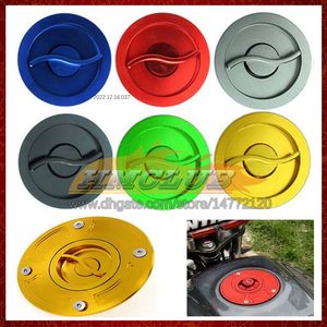 Motorcycle CNC Keyless Gas Cap Brandstoftankkappen deksel voor Kawasaki Ninja ZX-636 ZX636 ZX6R ZX-6R ZX 6R 6 R CC 05 06 2005 2006 Hot Quick Release Open Aluminium Oil Filler Covers