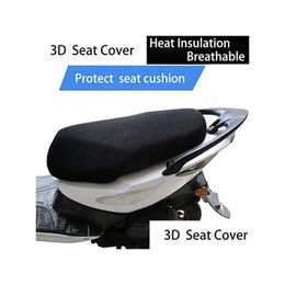 Motorfietsbedekking stoel er 3D honingraat sunsn warmt insation stoelen spacer mesh fabric ademend antislip kussen voor scooter bromfiets dro dhrno