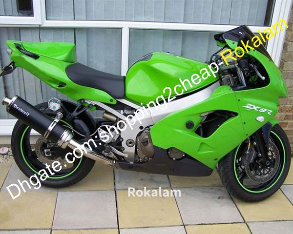 Kit de carenado de motocicleta para Kawasaki Ninja ZX-9R 1998 1999 ZX 9R 98 99 ZX9R Moto Black Green Aftermarket Kit Carenado Set (moldeo por inyección)