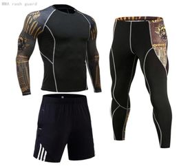 Motorcycle Cycling Base Layer Men Compressie Ondergoed Workout Set Thermo Shirt Gym Leggings Jogging Suit Rashgard Male 4XL9869900