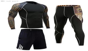 Motorcycle Cycling Base Layer Men Compressie Ondergoed Workout Set Thermo Shirt Gym Leggings Jogging Suit Rashgard Male 4XL5910396