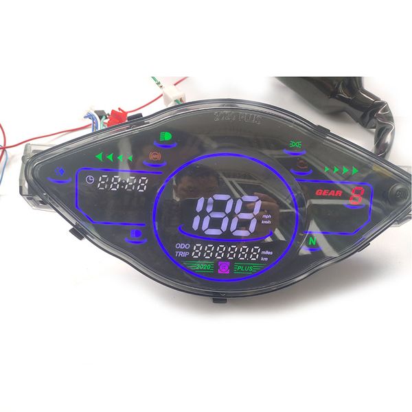 Affichage inductif de jauge de tachymètre de compteur d'heure de tachymètre de moteur de moto numérique pour la batterie marine de DC 12V de moteur de moto