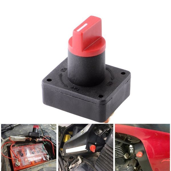 Interruptor del sistema eléctrico de la motocicleta Piezas de la batería DC12V Antifugas Desconexión principal Aislador giratorio Interruptores de corte para baterías Coche Triciclo Moto