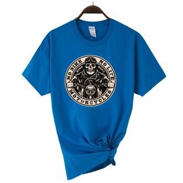 Motorcycle Enthusiast Street Skull Knight Rider T-shirt imprimé Femmes Loose Casual Short Summer Summer Tee Tee Cotton Vêtements