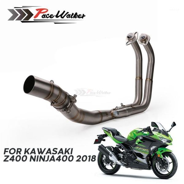 Échappement de moto Systèmes complètes Tuyau d'en-tête Tuyau de liaison avant 51mm Échappement de glissement pour Ninja 400 Z400 2020 20201