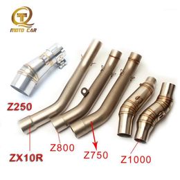 Tuyau d'échappement de moto sans lacet Tube moyen en acier connecter lien tuyau silencieux d'échappement pour Z800 Z750 Z250 Z 250 ZX10R Z10001247n