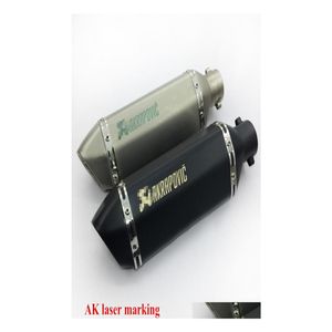 Système d'échappement de moto Marquage laser Akrapovic 3851Mm Silencieux de tuyau de silencieux avec Db Killer amovible8092672 Drop Delivery Mobiles Otz7O