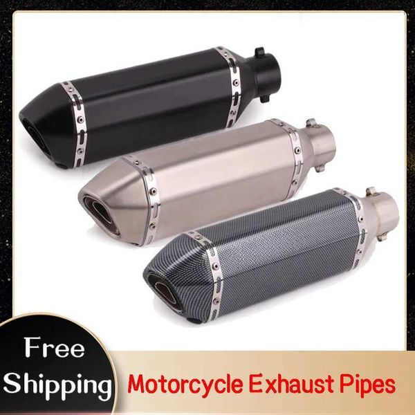 Sistema de escape para motocicleta, tubos universales mm para Akrapovic SilencerMoto Scooter, silenciador modificado, accesorios para Cafe Racer