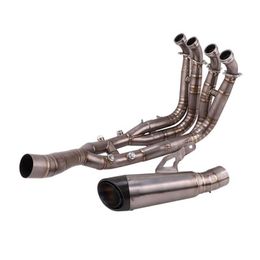 Motorfiets Uitlaatsysteem Slip-On Voor S1000RR 2021 Jaar Titanium Legering Escape Front Mid Link Pijp Koolstofvezel 2418