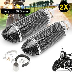 Sistema de escape de motocicleta Universal fibra de carbono 51mm modificar silenciador de Motocross para FZ6 CBR250 CB600 ATV Dirt Pit Bike