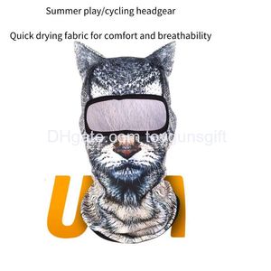 Motorfiets Face Mask 1pcs Men Women FL Zomer 3D Dierlijke patroon Digitale afdrukdoor Sportkap Clava Zon Bescherming Nek Scarf Dr OT954