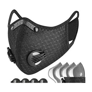 Masque De Moto En Stock De Luxe Cyclisme Charbon Actif Avec Filtre Pm2.5 Antipollution Sport Courir Formation Protection Poussière Dhd07