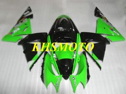 Kit carrosserie carénage moto pour KAWASAKI Ninja ZX10R 04 05 ZX 10R 2004 2005 ABS vert noir carénages carrosserie + cadeaux KM41