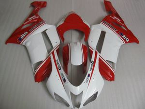 Motorfiets Fairing Body Kit voor Kawasaki Ninja ZX6R 636 07 08 ZX 6R 2007 2008 ABS White Red Backings Carrosserie + Geschenken KB61