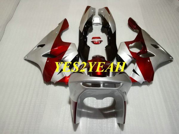 Kit de cuerpo de carenado de motocicleta para KAWASAKI Ninja ZX6R 636 94 95 96 97 ZX 6R 1994 1997 carenados de plata roja carrocería + regalos KS13