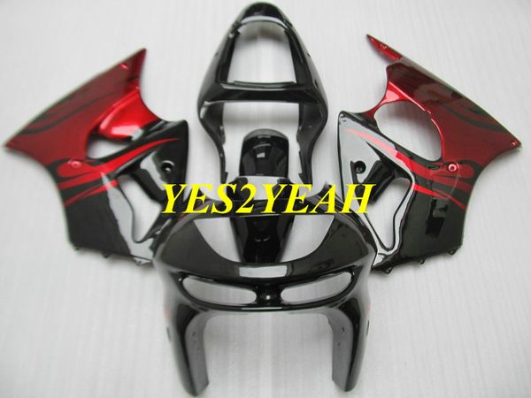 Kit carrosserie carénage moto pour KAWASAKI Ninja ZX6R 636 98 99 ZX 6R 1998 1999 ABS rouge brillant noir carénages carrosserie + cadeaux KP13