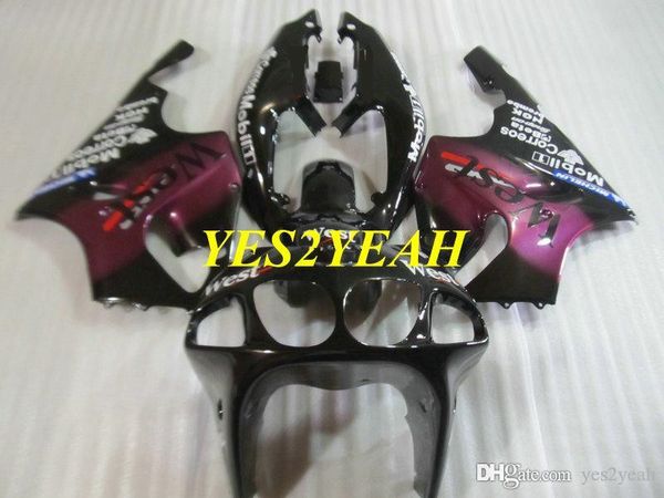 Kit de cuerpo de carenado de motocicleta para KAWASAKI Ninja ZX-7R ZX7R 1996 2003 ZX 7R 96 97 02 03 Carenados rosa y negro carrocería + regalos KZ21