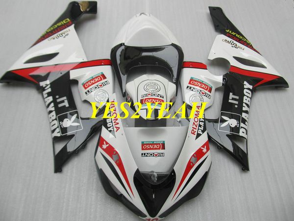 Kit de carénage de moto pour KAWASAKI Ninja ZX6R 636 05 06 ZX 6R 2005 2006, carrosserie ABS noir blanc + cadeaux KK16