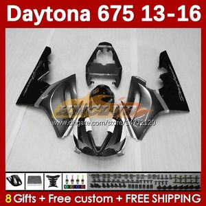Motorfietsbeurs Kit voor Daytona 675 675R 2013 2014 2015 2015 Bodywerk 166No.119 Daytona675 Body Daytona 675 R 13 14 15 16 2013-2016 OEM Moto Koningen Gray Black