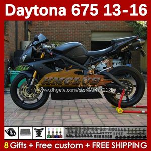 Kit de carénage de moto pour Daytona 675 675R 2013 2014 2015 2016 Carrosserie 166No.105 Daytona675 Body Daytona 675 R 13 14 15 16 2013-2016 OEM MOTO Carénages noir mat