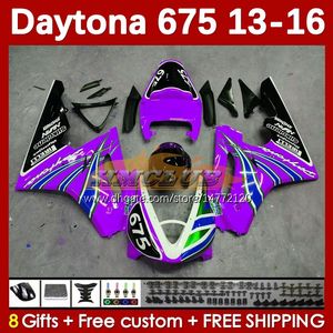 Kit de carenado de motocicletas para Daytona 675 675R 2013 2014 2015 2016 Bodywork 166No.123 Daytona675 Body Daytona 675 R 13 14 15 16 2013-2016 OEM MOTO ARTES PURPLE Stock