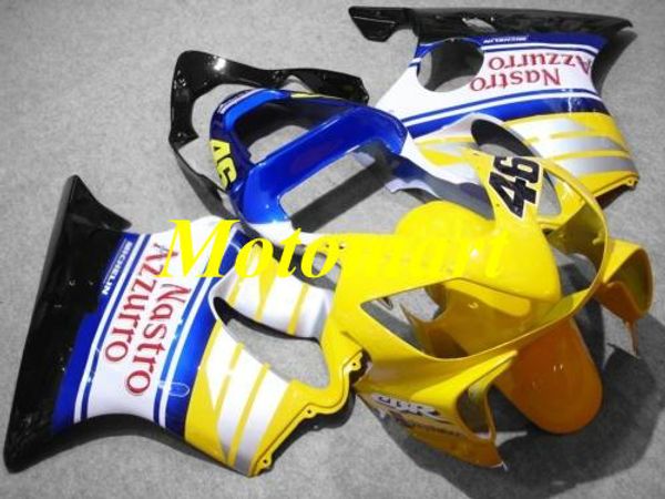 Kit de carénage de moto pour HONDA CBR600F4I 01 02 03 CBR 600 F4I 2001 2002 2003 Ensemble de carénages ABS jaune blanc bleu + cadeaux HJ05