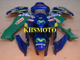 Kit de carénage de moto pour Honda CBR600RR CBR 600RR F5 2005 2006 05 06 cbr600rr ensemble de carénages ABS bleu vert + cadeaux HQ17