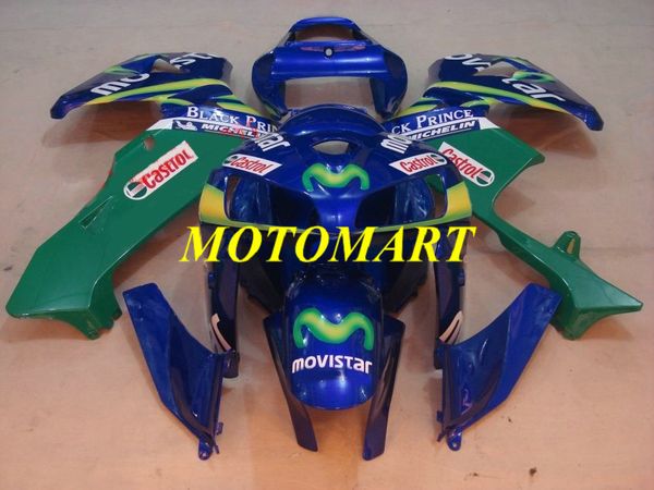 Kit de carenado de motocicleta para HONDA CBR600RR F5 05 06 CBR600 RR CBR 600RR 2005 2006 ABS Azul verde Carenados set + regalos HB18