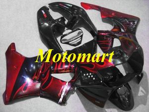 Kit de carénage moto pour HONDA CBR900RR 919 98 99 CBR 900RR 1998 1999 ABS flammes rouges ensemble de carénages noirs + cadeaux HC08